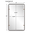 Decorative Wall Mirror- Gold Leaf Accent Tabs- 22x36 Rectangular Frame