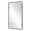Decorative Wall Mirror- Gold Leaf Accent Tabs- 22x36 Rectangular Frame
