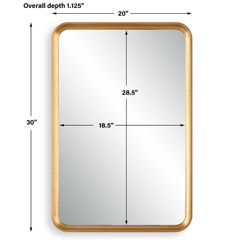 Decorative Wall Mirror- Champagne Gold Leaf- 20x30 Rectangular Frame