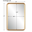 Decorative Wall Mirror- Champagne Gold Leaf- 20x30 Rectangular Frame