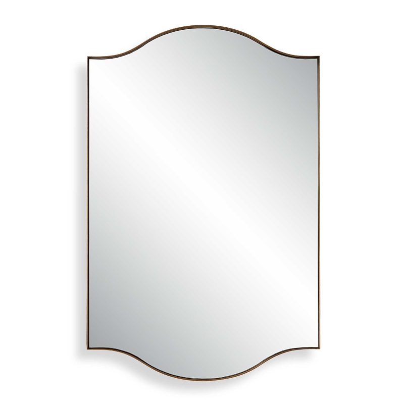 Decorative Wall Mirror- Arch Design- Brushed Gold Arched Frame- 22x34