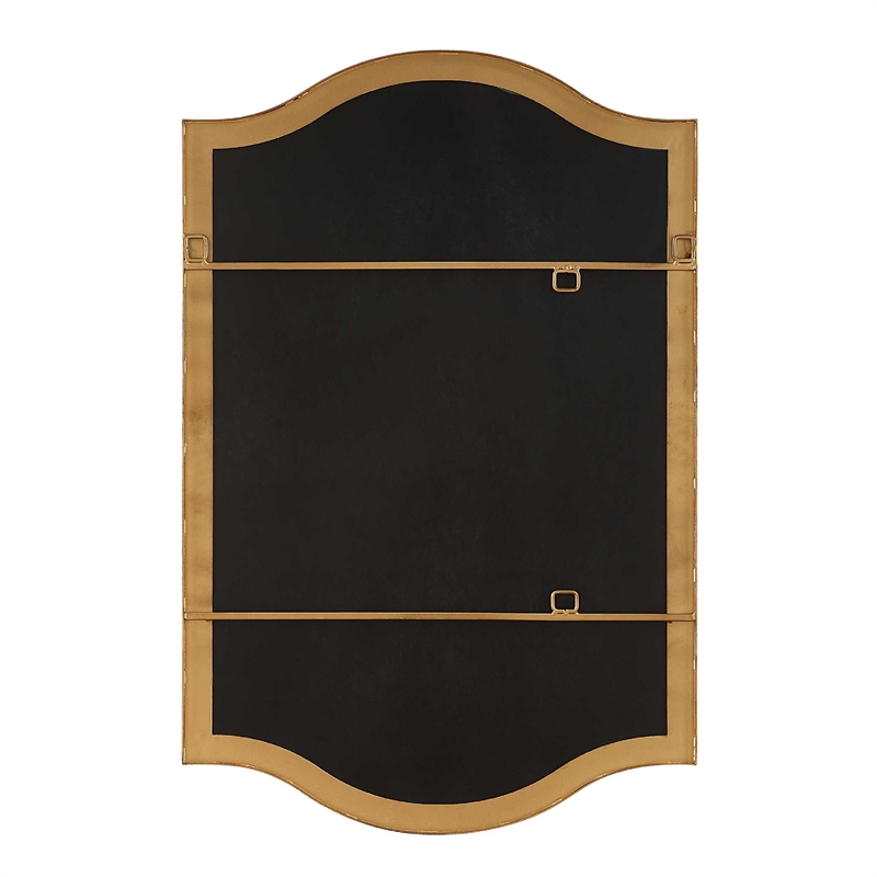Decorative Wall Mirror- Arch Design- Brushed Gold Arched Frame- 22x34
