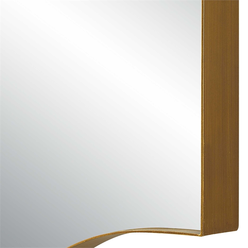 Decorative Wall Mirror- Arch Design- Brushed Gold Arched Frame- 22x34