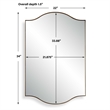 Decorative Wall Mirror- Arch Design- Brushed Gold Arched Frame- 22x34