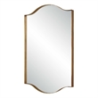 Decorative Wall Mirror- Arch Design- Brushed Gold Arched Frame- 22x34
