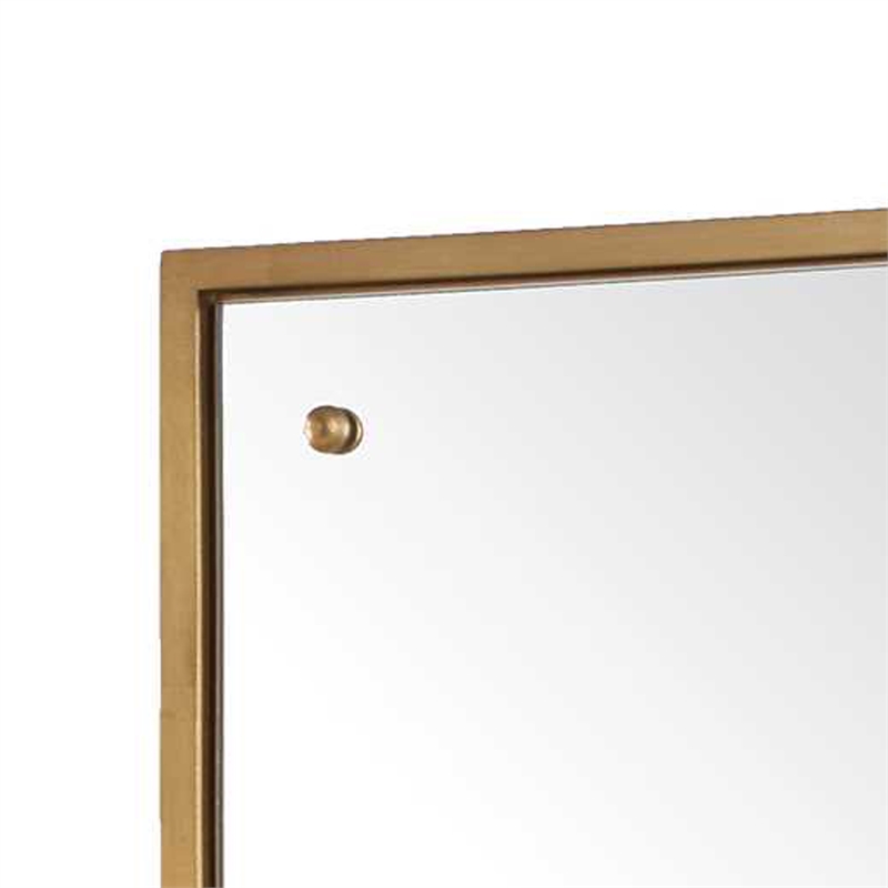 Decorative Wall Mirror- Corner Bolt Detail- Gold Leaf Accent- 21x36