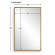 Decorative Wall Mirror- Corner Bolt Detail- Gold Leaf Accent- 21x36