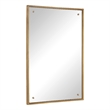 Decorative Wall Mirror- Corner Bolt Detail- Gold Leaf Accent- 21x36