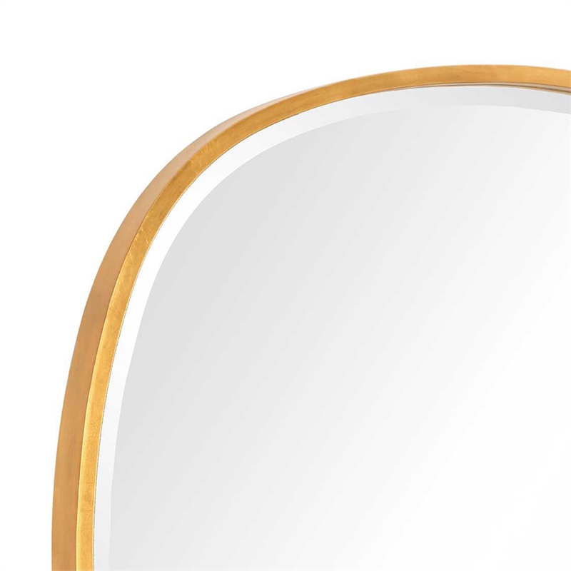 Decorative Wall Mirror- Gold Leaf Irregular Round- Beveled Glass- 30 Inch
