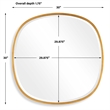 Decorative Wall Mirror- Gold Leaf Irregular Round- Beveled Glass- 30 Inch
