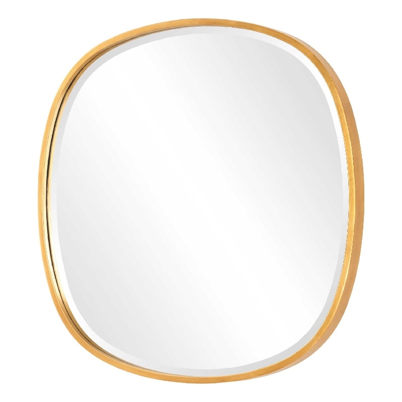 Decorative Wall Mirror- Gold Leaf Irregular Round- Beveled Glass- 30 Inch