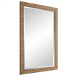 Decorative Coastal Wall Mirror- Faux Rattan Wrap- 22x32 Dark Brown Frame