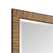 Decorative Coastal Wall Mirror- Faux Rattan Wrap- 22x32 Dark Brown Frame