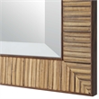 Decorative Coastal Wall Mirror- Faux Rattan Wrap- 22x32 Dark Brown Frame