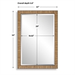 Decorative Coastal Wall Mirror- Faux Rattan Wrap- 22x32 Dark Brown Frame