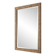 Decorative Coastal Wall Mirror- Faux Rattan Wrap- 22x32 Dark Brown Frame