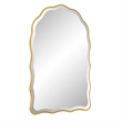 Siva Arched Accent Wall Mirror- Scalloped Edges- Gold Leaf Finish 24x36