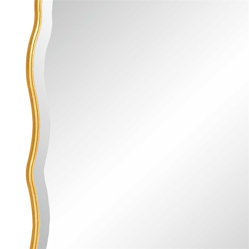 Siva Arched Accent Wall Mirror- Scalloped Edges- Gold Leaf Finish 24x36