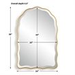 Siva Arched Accent Wall Mirror- Scalloped Edges- Gold Leaf Finish 24x36