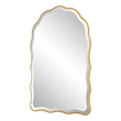 Siva Arched Accent Wall Mirror- Scalloped Edges- Gold Leaf Finish 24x36