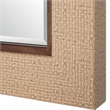 Raga Accent Wall Mirror- Basket Weave Design- Beige and Dark Brown 28x38