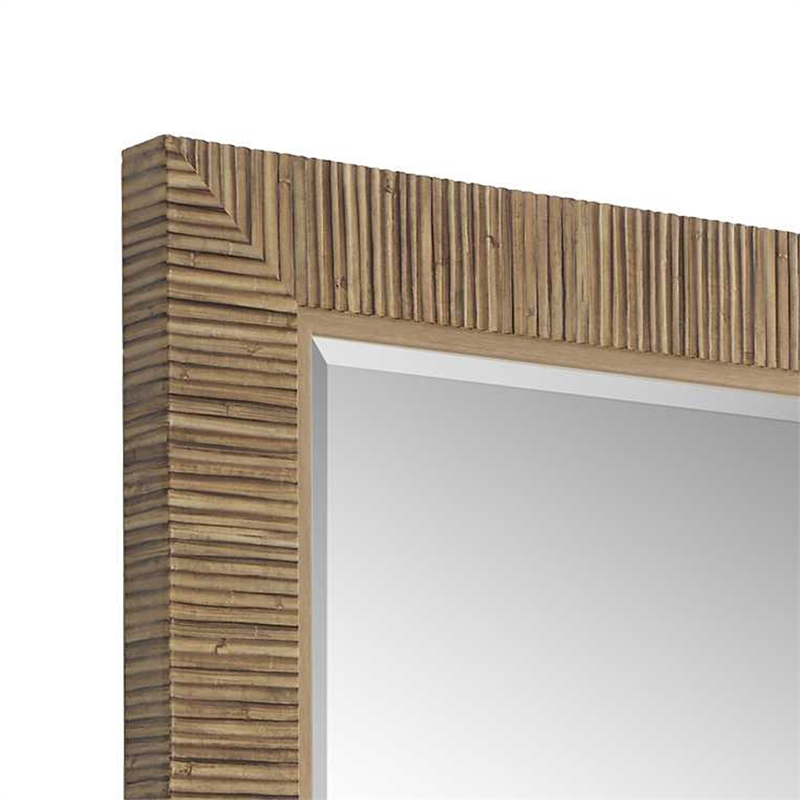 Raga Accent Wall Mirror- Rattan Design Frame- Coastal Brown Finish 25x35