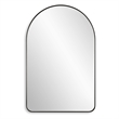 Rectangular Floating Mirror- Arched Top- Modern Style Satin Black 22x34