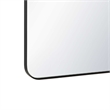 Rectangular Floating Mirror- Arched Top- Modern Style Satin Black 22x34