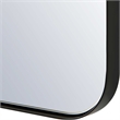 Rectangular Floating Mirror- Arched Top- Modern Style Satin Black 22x34