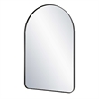 Rectangular Floating Mirror- Arched Top- Modern Style Satin Black 22x34