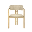 Seno Outdoor Chair Set of 2- Curved Back- Beige Wicker Seat- Natural Wood