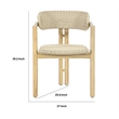 Seno Outdoor Chair Set of 2- Curved Back- Beige Wicker Seat- Natural Wood
