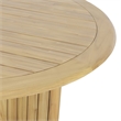 Seno Outdoor Round Dining Table- Slatted Design- Natural Brown 59 Inch