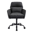 Limz Swivel Office Chair- Adjustable Height- Foam Fill Black Faux Leather