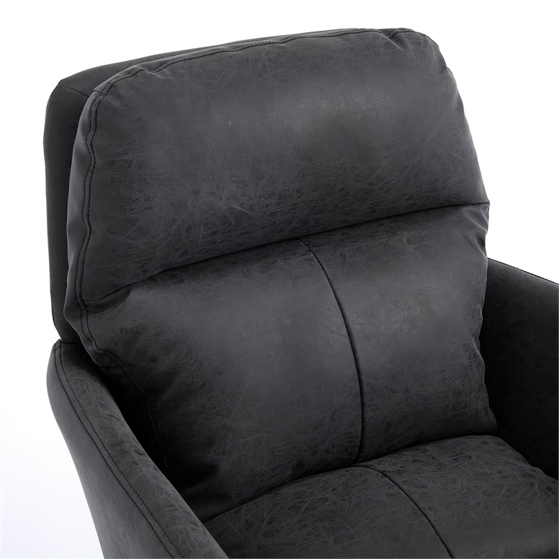 Limz Swivel Office Chair- Adjustable Height- Foam Fill Black Faux Leather