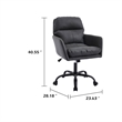 Limz Swivel Office Chair- Adjustable Height- Foam Fill Black Faux Leather