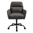Limz Swivel Office Chair- Adjustable Height- Foam Fill Gray Faux Leather