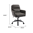 Limz Swivel Office Chair- Adjustable Height- Foam Fill Gray Faux Leather
