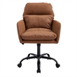 Limz Swivel Office Chair- Adjustable Height- Foam Fill Brown Faux Leather