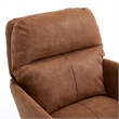 Limz Swivel Office Chair- Adjustable Height- Foam Fill Brown Faux Leather