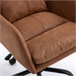 Limz Swivel Office Chair- Adjustable Height- Foam Fill Brown Faux Leather