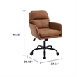 Limz Swivel Office Chair- Adjustable Height- Foam Fill Brown Faux Leather
