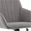 Arun Swivel Office Chair- Memory Foam- Tufted Gray Velvet- Silver Metal