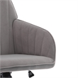 Arun Swivel Office Chair- Memory Foam- Tufted Gray Velvet- Silver Metal