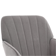 Arun Swivel Office Chair- Memory Foam- Tufted Gray Velvet- Silver Metal