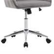 Arun Swivel Office Chair- Memory Foam- Tufted Gray Velvet- Silver Metal