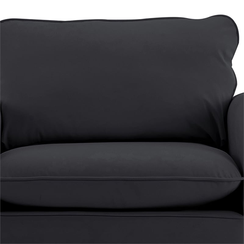 Heya Lounge Sofa Chair Set of 2- Track Arms- Black Faux Leather