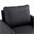 Heya Lounge Sofa Chair Set of 2- Track Arms- Black Faux Leather
