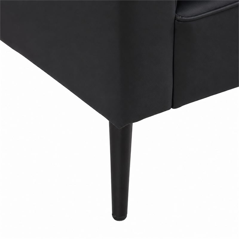 Heya Lounge Sofa Chair Set of 2- Track Arms- Black Faux Leather