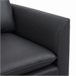 Heya Lounge Sofa Chair Set of 2- Track Arms- Black Faux Leather